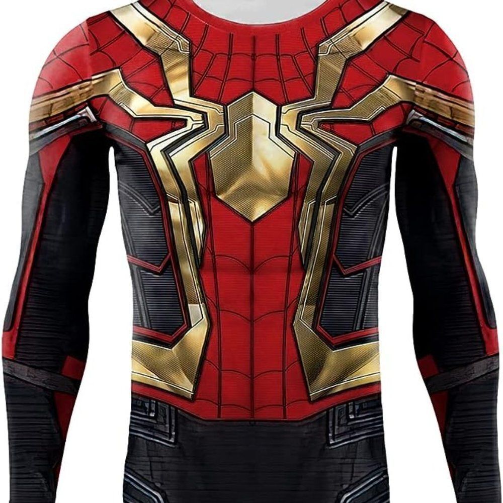 3D Superhero Spider T- Shirt Long Sleeve T- Shirt for Sport Exercise Cosplay